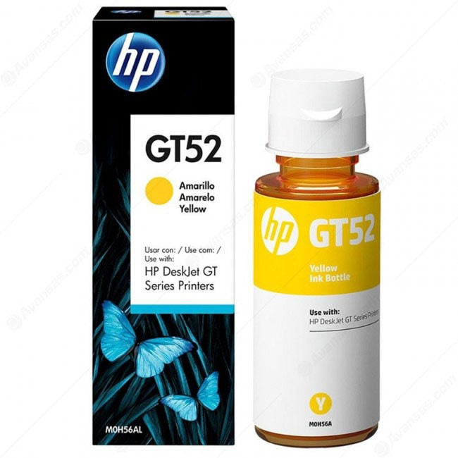 HP GT52 70-ml Yellow Original Ink Bottle, M0H56AE