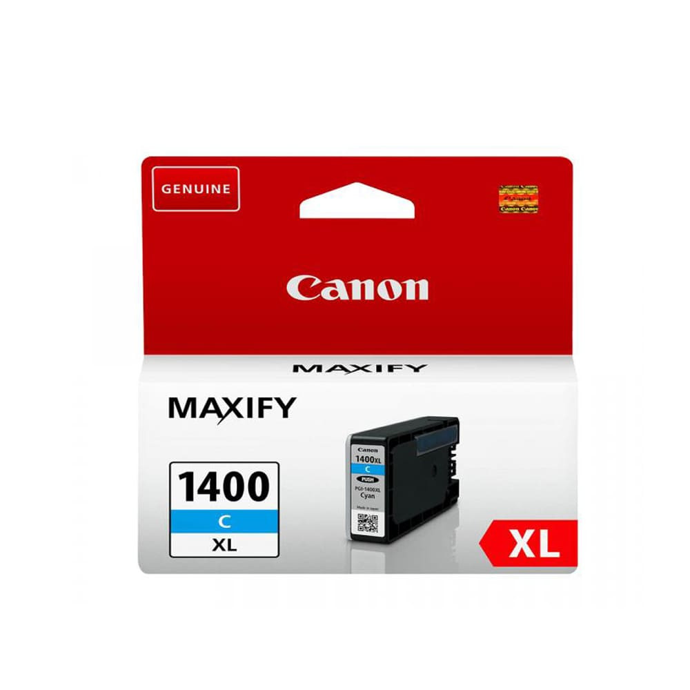 Canon PGI-1400XL High Yield Cyan Original Ink Cartridge, 9202B001