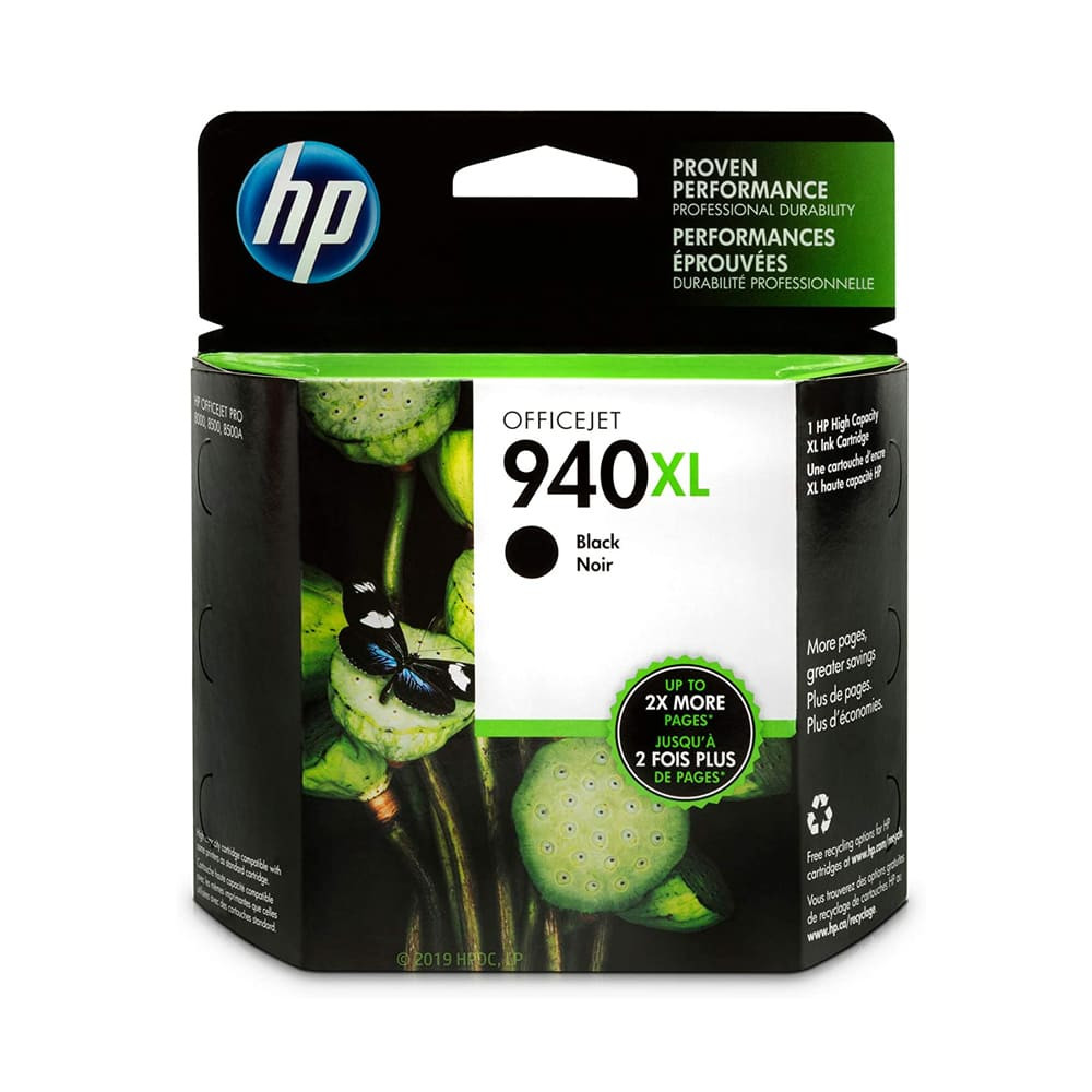 HP 940XL High Yield Black Original Ink Cartridge, C4906AE