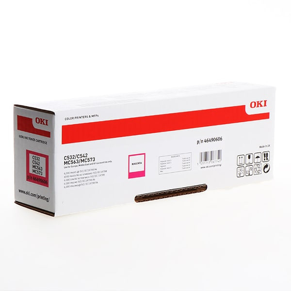 OKI C532, C542, MC563, MC573 Magenta Original High Capacity Toner Cartridge (6000 Pages)