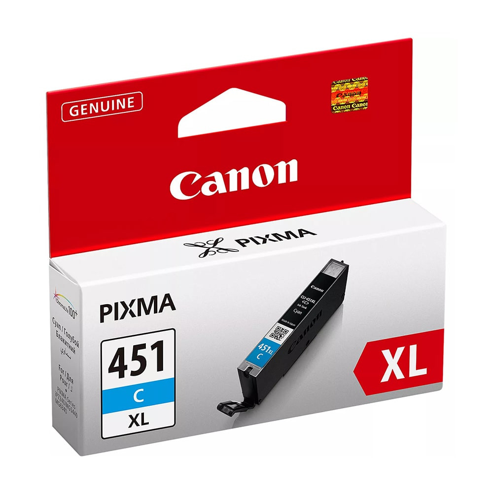 Canon Pixma CLI-451XL C High Yield Cyan Original Ink Cartridge, 6473B001
