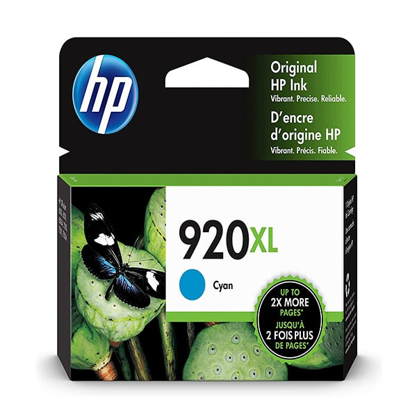 HP 920XL High Yield Cyan Original Ink Cartridge, CD972AE