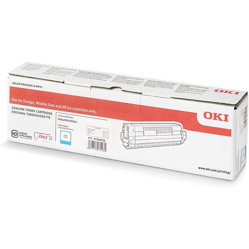 OKI C824/C834/C844 Cyan Large Capacity Original Toner Cartridge