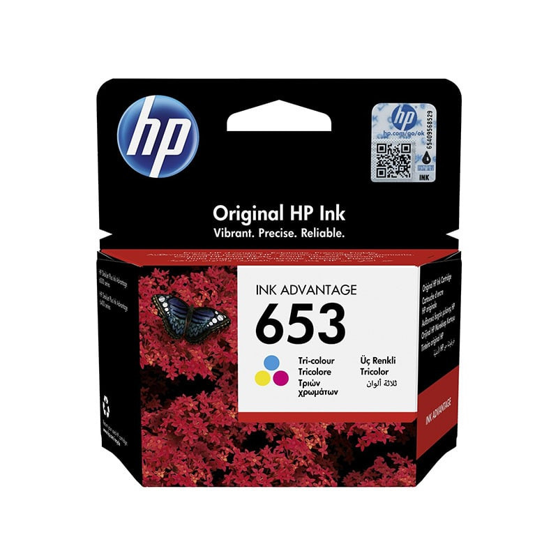 HP 653 Tri-color Original Ink Advantage Cartridge, 3YM74AE