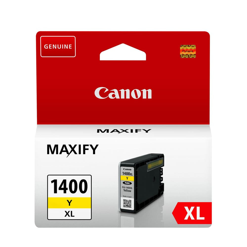 Canon PGI-1400XL High Yield Yellow Original Ink Cartridge, 9204B001