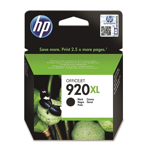 HP 920XL High Yield Black Original Ink Cartridge, CD975AE