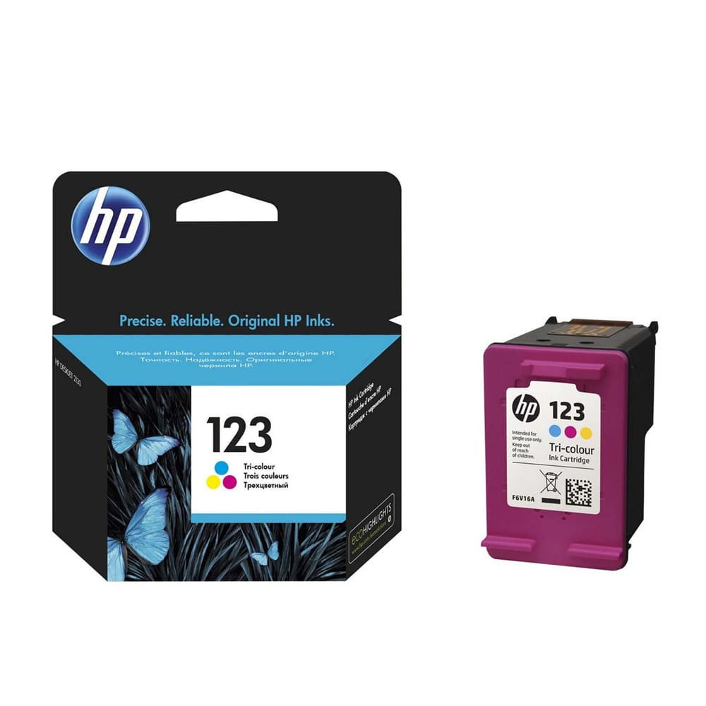 HP 123 Tri-Color Original Ink Cartridge, F6V16AE