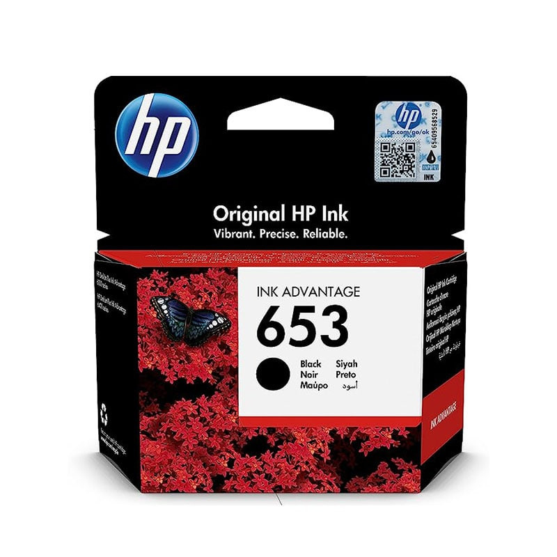 HP 653 Black Original Ink Advantage Cartridge, 3YM75AE
