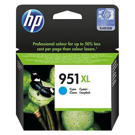 HP 951XL High Yield Cyan Original Ink Cartridge, CN046AE